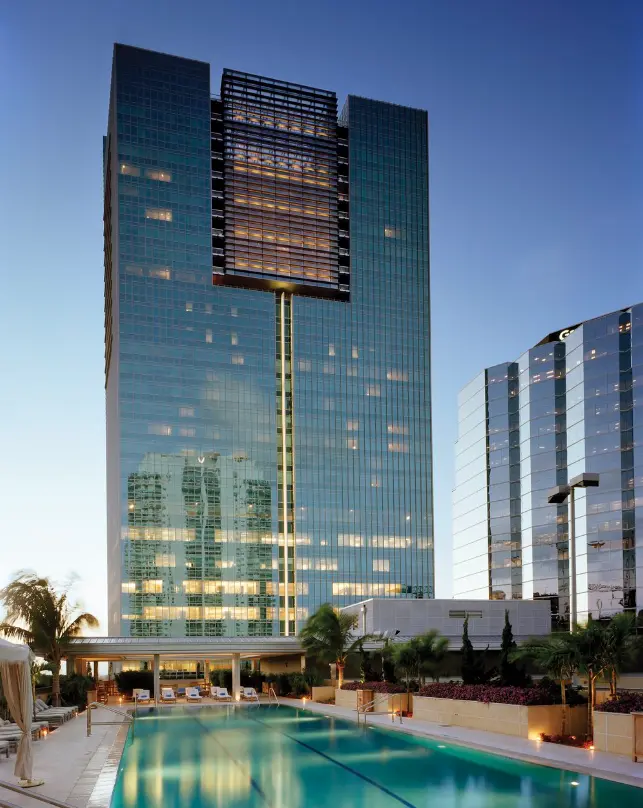 Brickell Arch with poolside view in Miami.