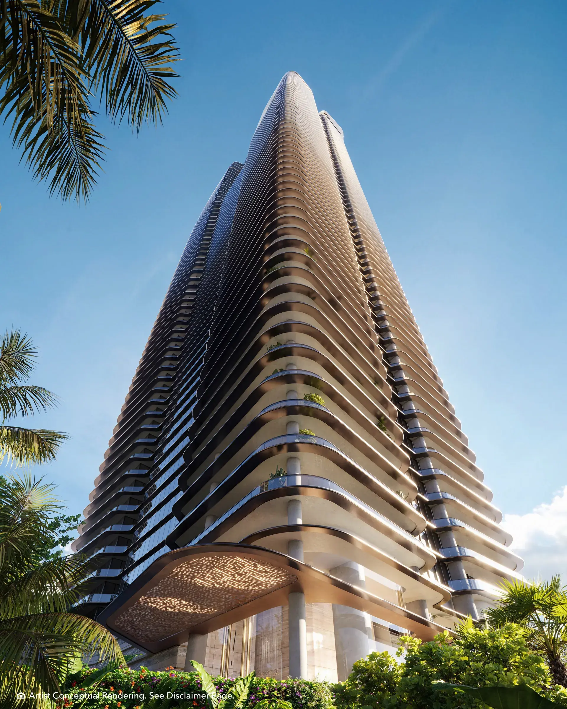 High-rise architectural design of Mandarin Oriental Residences Miami