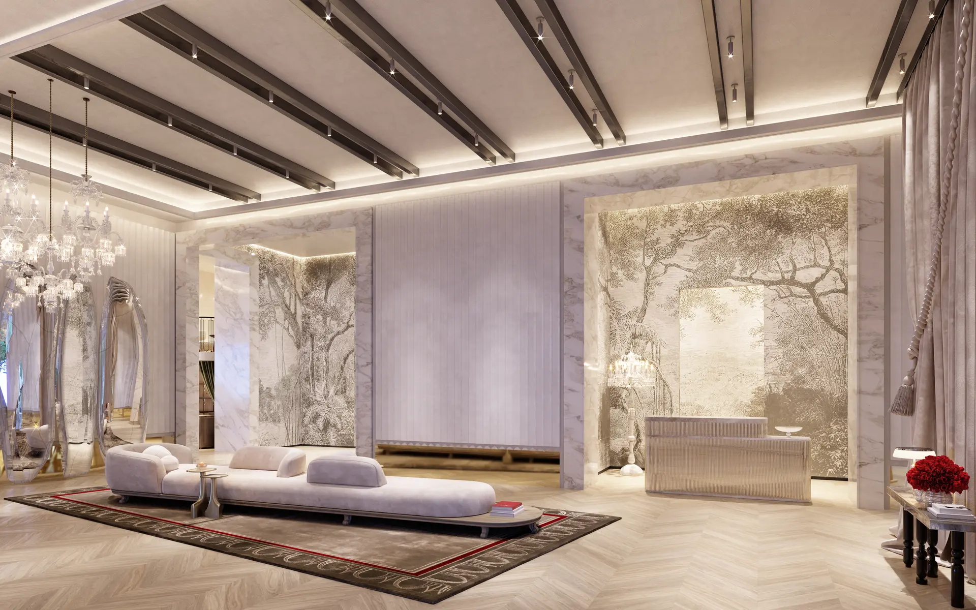Miami Luxury Real Estate modern living area with elegant décor.