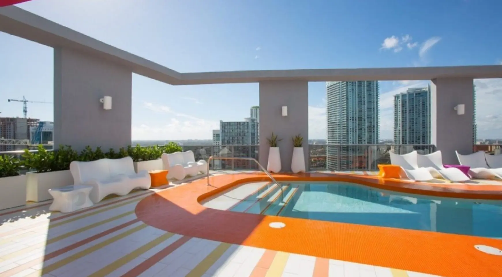 MyBrickell's rooftop pool with Miami skyline views.