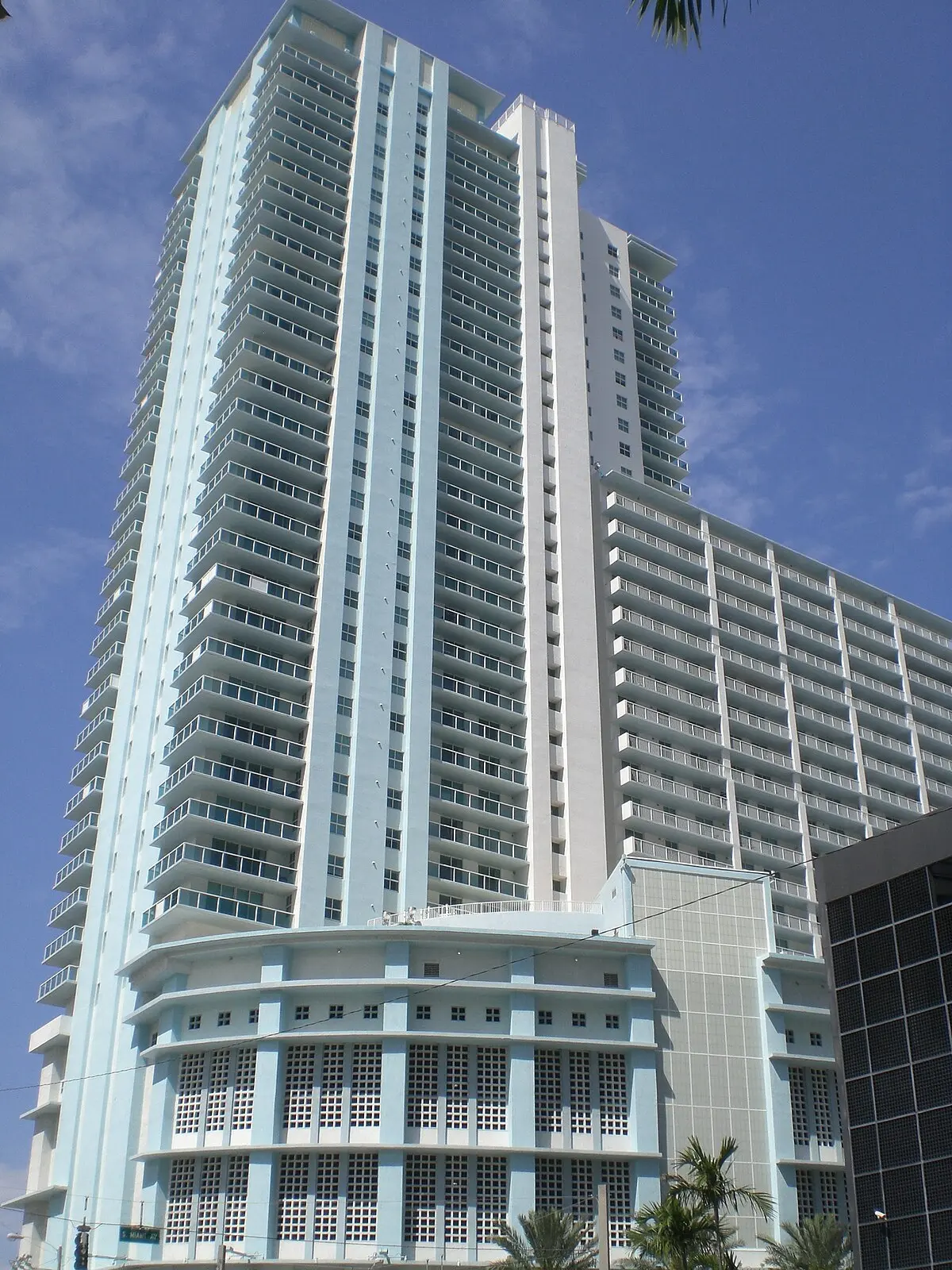 Vue at Brickell high-rise building showcasing modern architecture in Miami.